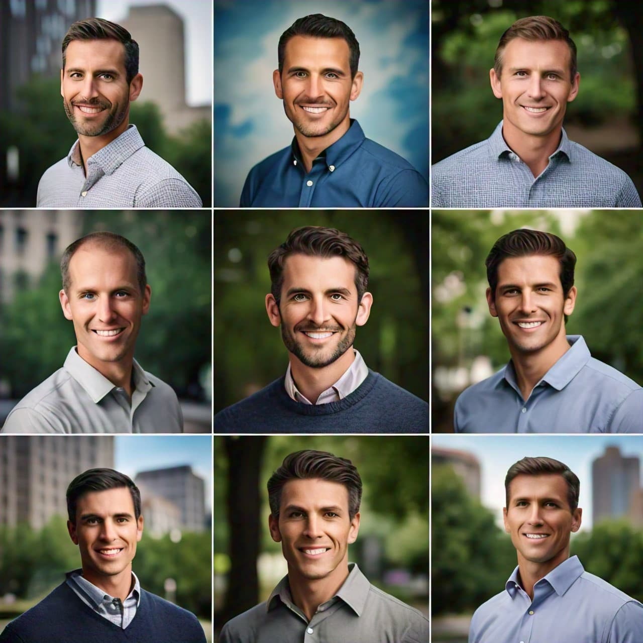 Men headshot collage